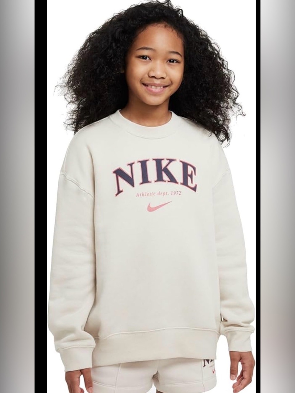 NWT Nike Spellout Crewneck Sweater Youth L FJ5286-104 Vintage Inspired